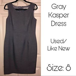 Gray Kasper Sheath Dress Size 8